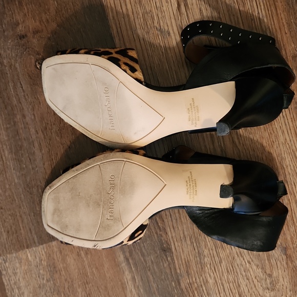 Franco Sarto Studded Leather Leopard Heels - Picture 4 of 9